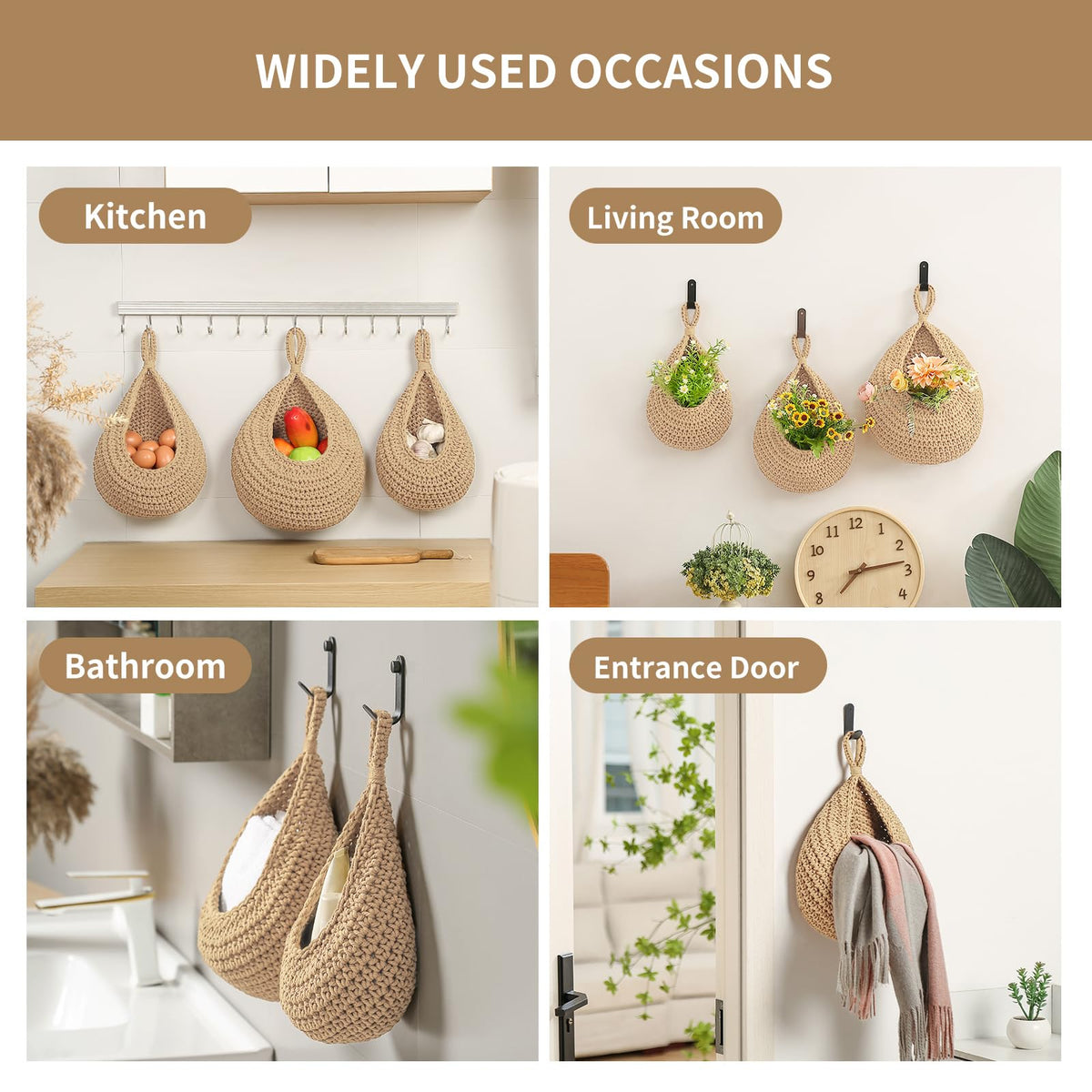 INJORAN kitchen storage decor blends boho farmhouse style