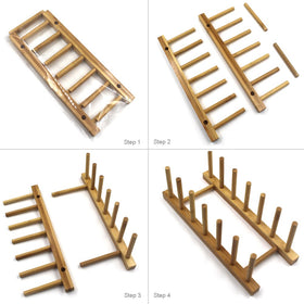 INNERNEED bamboo plates drying slot keeps dishes dry and organized.
