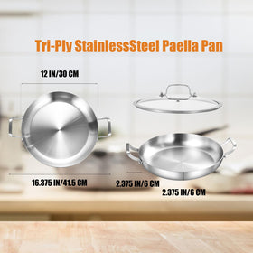 Inqibee paella pan dishwasher-safe cleanup after family meals.
