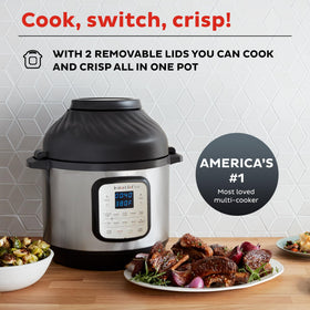 Instant Pot Duo Crisp 8QT air fryer lid: fast, even crisping for weeknight meals.