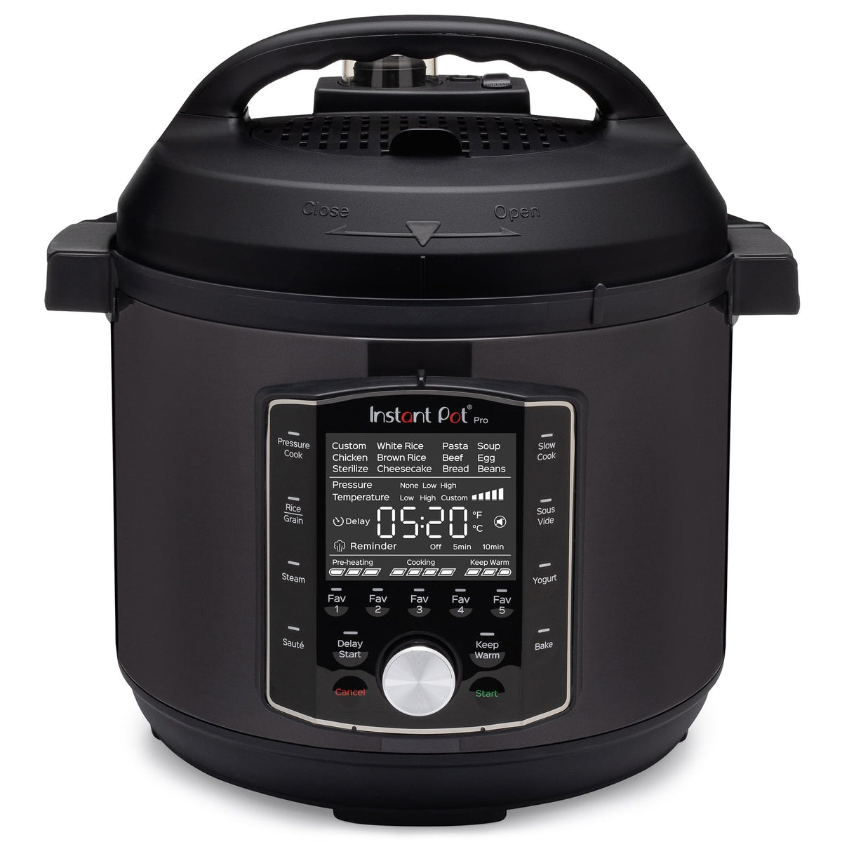 Instant Pot Pro 8 Qt front view, a versatile family-friendly kitchen appliance.