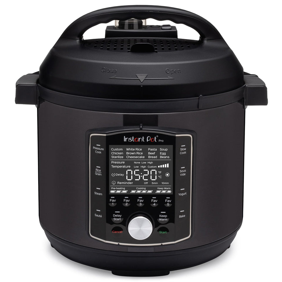 Instant Pot Pro 8 Qt front view, a versatile family-friendly kitchen appliance.