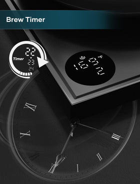 Sleek INTASTING black-finished kettle for a modern kitchen look.