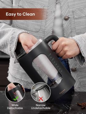 INTASTING non-drip V-shaped nozzle minimizes spills during pouring.