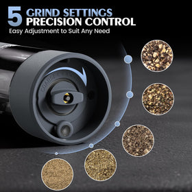ioion salt and pepper grinders on kitchen counter ready for daily use
