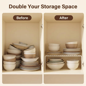 iPEGTOP easy-move-no-installation shelves allow flexible kitchen reorganization