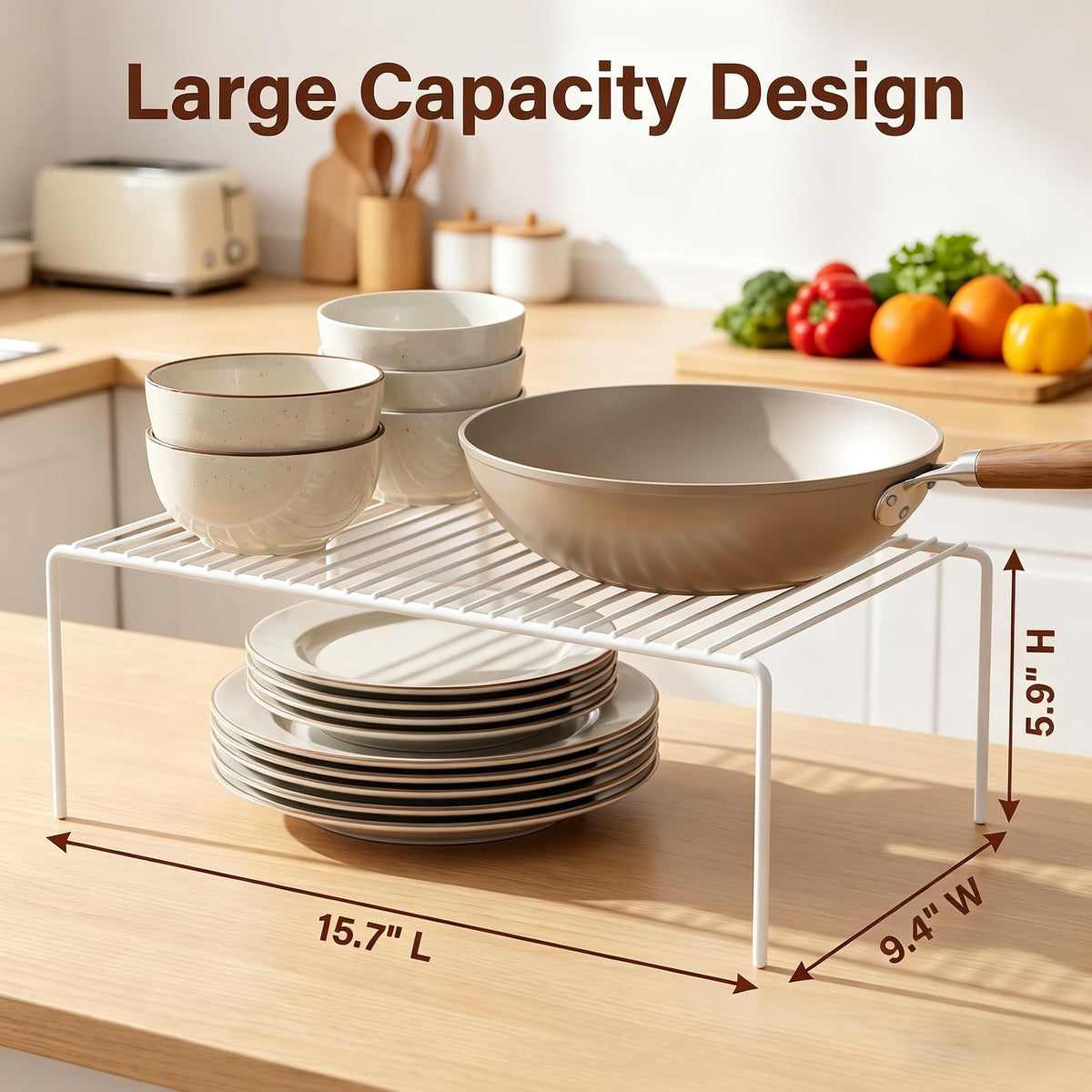 iPEGTOP pantry-organization-shelves neatly hold cans and jars