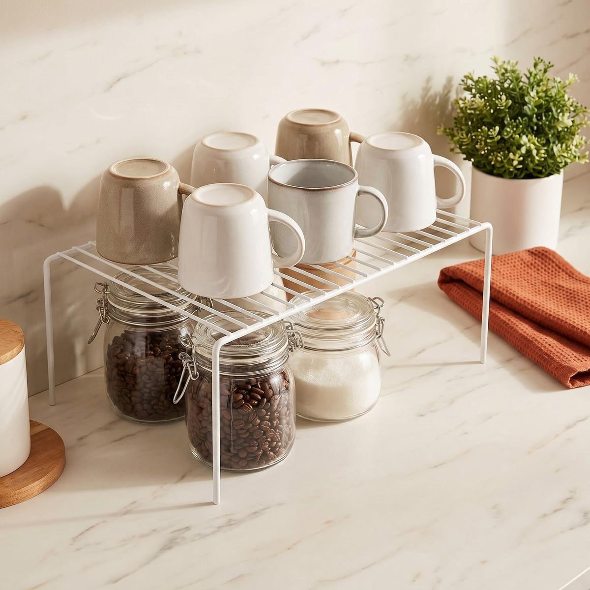 iPEGTOP rustproof steel shelves close-up showing durable organization