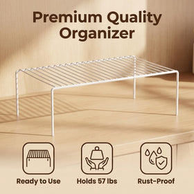 iPEGTOP under-sink shelf demonstrates tidy storage for cleaning supplies.