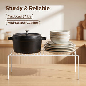 iPEGTOP white metal shelves in pantry illustrate easy accessibility