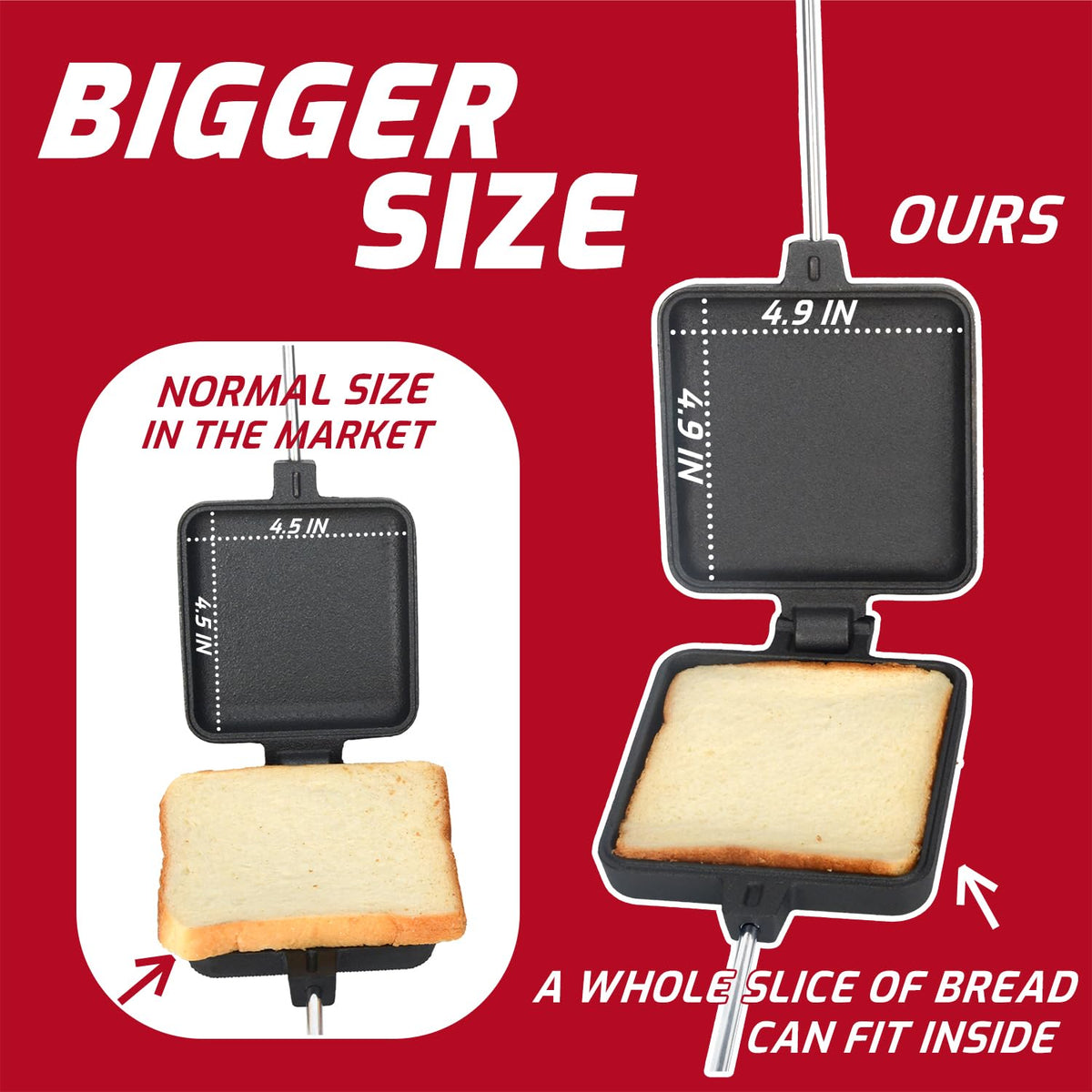 IPROUDER 21.7 inch ergonomic handles stay cool while flipping over flames.