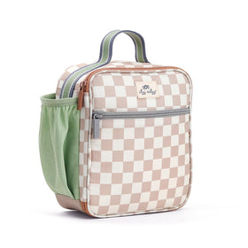 Itzy Ritzy toddler lunch box in checkerboard pattern for organized meals.