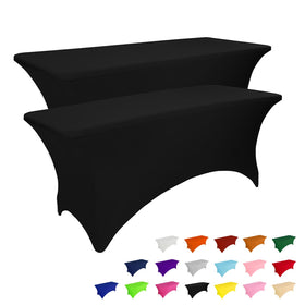 IVAPUPU 8ft rectangle stretch tablecloth fits banquet tables securely.