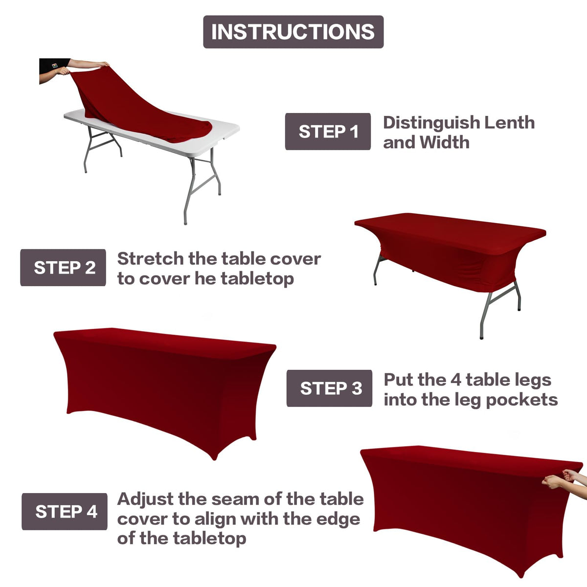 IVAPUPU event tablecloth burgundy for weddings and banquets adds color and protection.