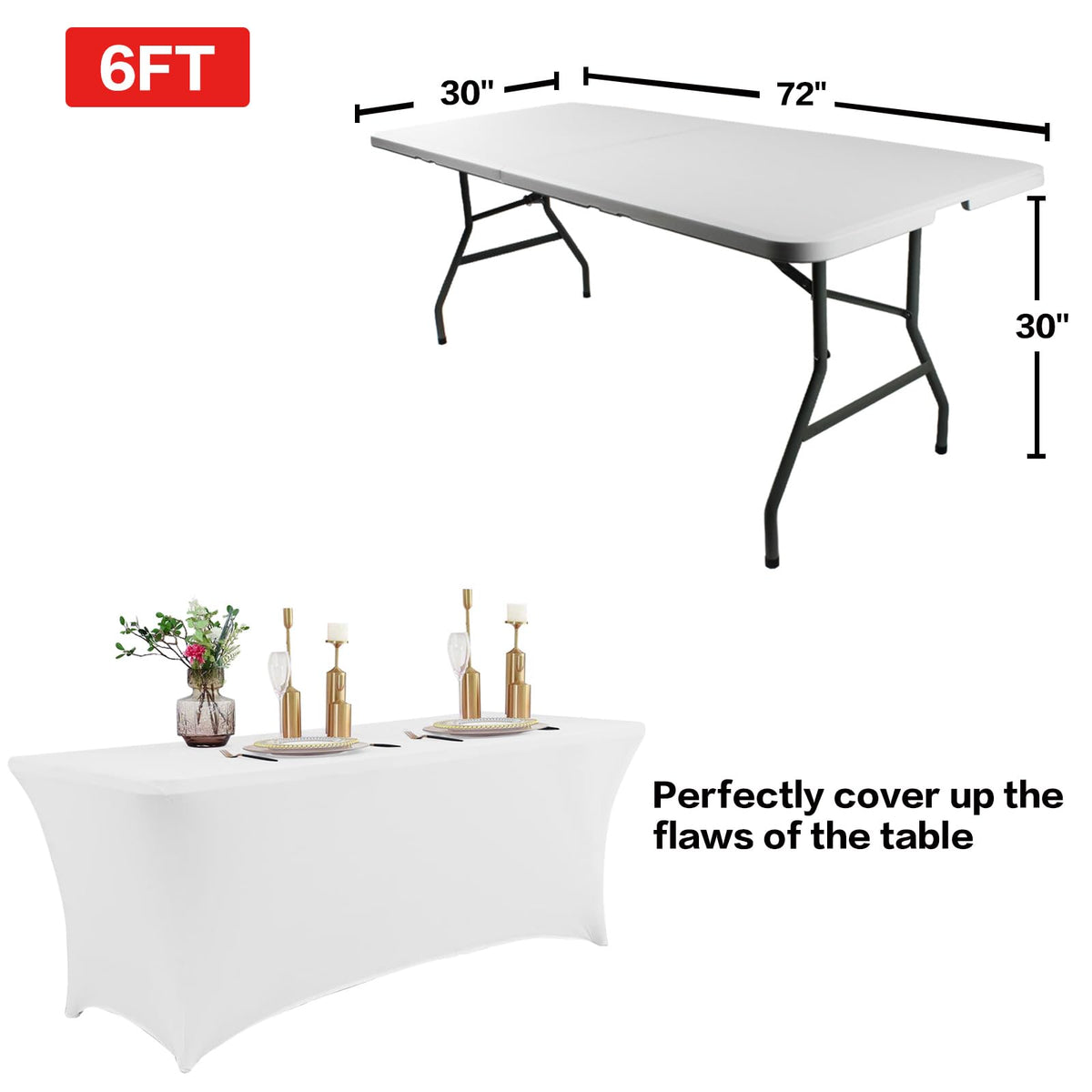 IVAPUPU four-way spandex design secures tablecloth firmly