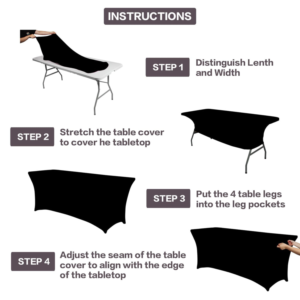 IVAPUPU four-way stretch design hugs the table for a smooth surface.