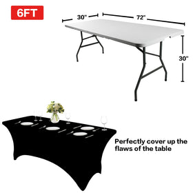 IVAPUPU four-way stretch tablecloth secures neatly for stable table setup