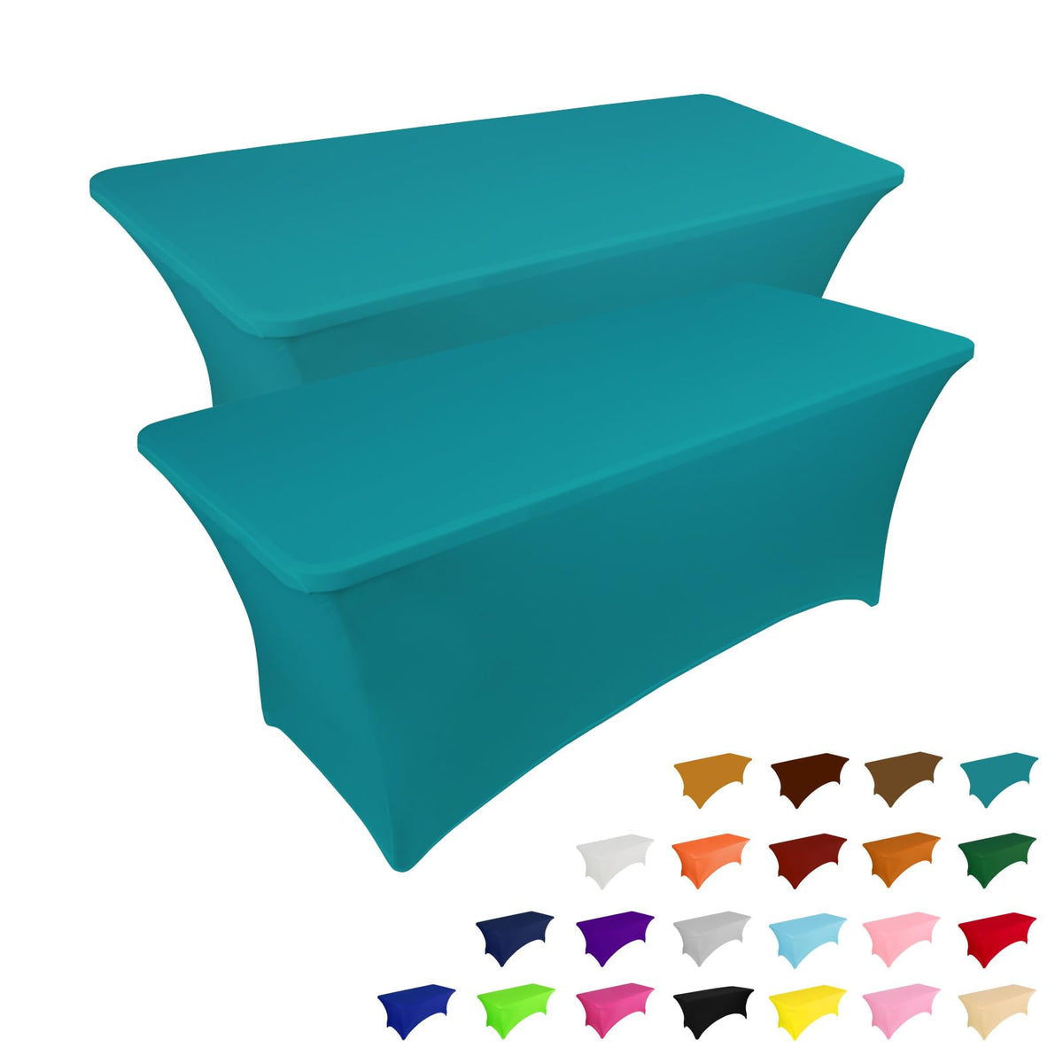 IVAPUPU lake blue 6ft tablecloth on rectangular table for events