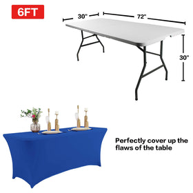 IVAPUPU Royal Blue tablecloth ready for washing and quick party prep.