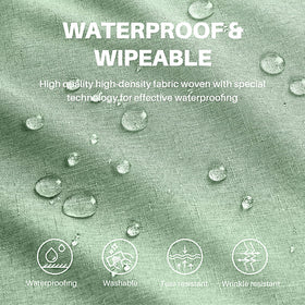 IVAPUPU sage green tablecloth close-up border and folded edge for a polished finish