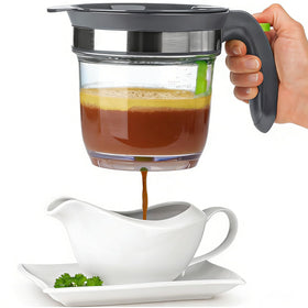 IVYHOME fat separator with bottom release for clear gravies and easy fat separation.
