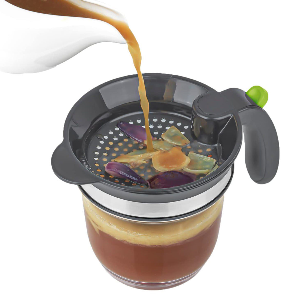 IVYHOME measuring cup 1000ml shows precise quantities for sauces and stocks.