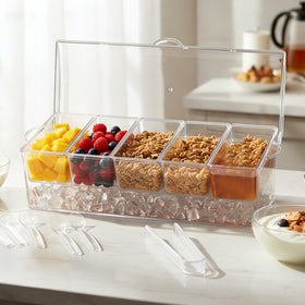 IVYHOME condiment server with removable transparent compartments for easy refills