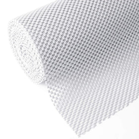 Iwtmm shelf liner close-up shows non-slip white roll for stable organization