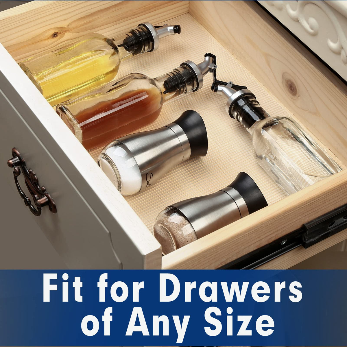Iwtmm clear liner provides waterproof protection for drawers.