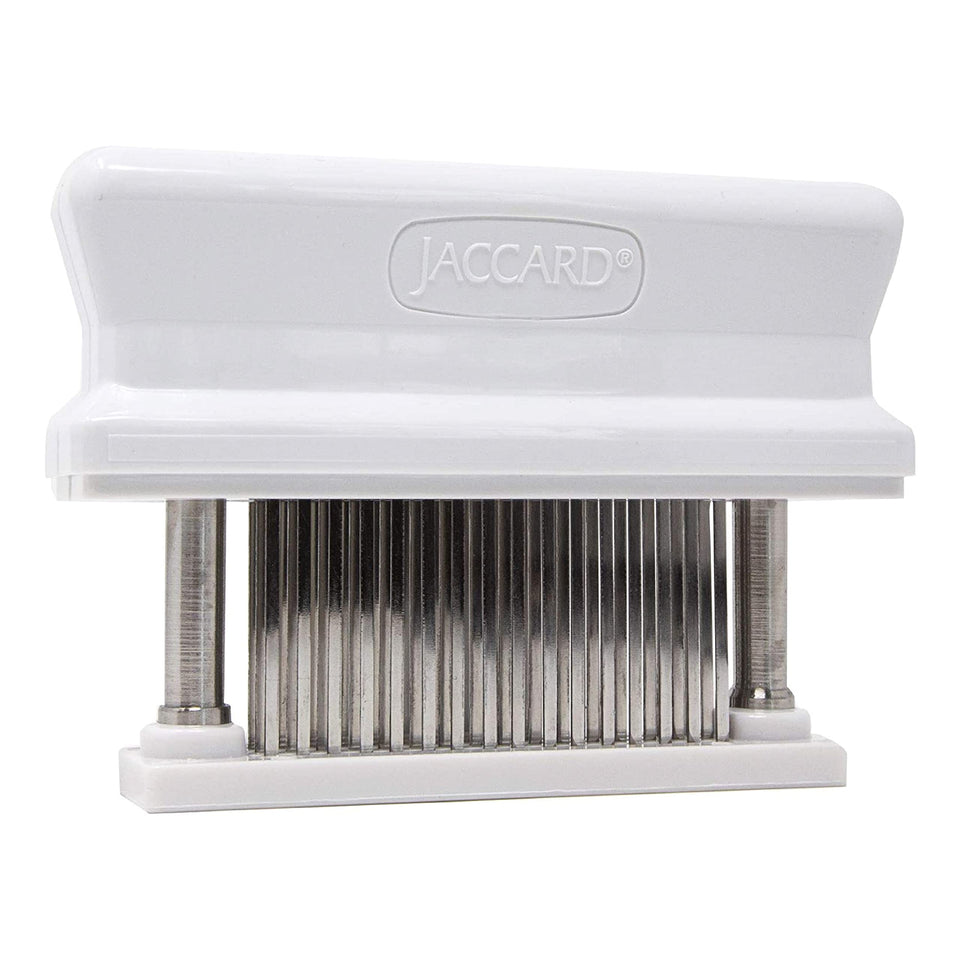 Jaccard 200348 meat tenderizer front view with 48 blades enhances marinade absorption.