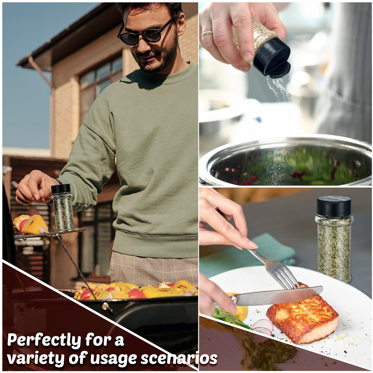 Jadive reusable plastic spice containers simplify refilling and cleaning
