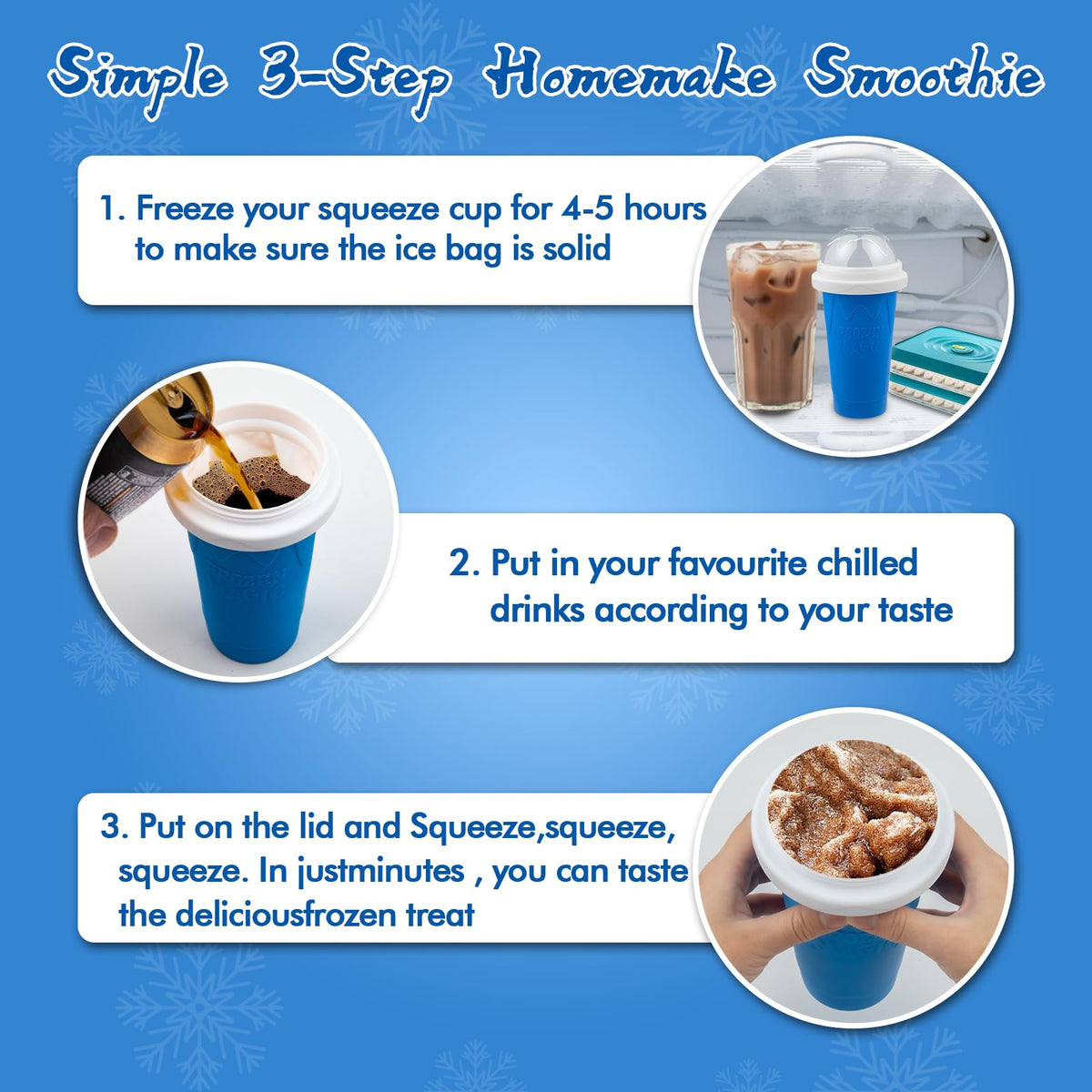 Jairuty slushie maker cup blue color ideal for family beverages