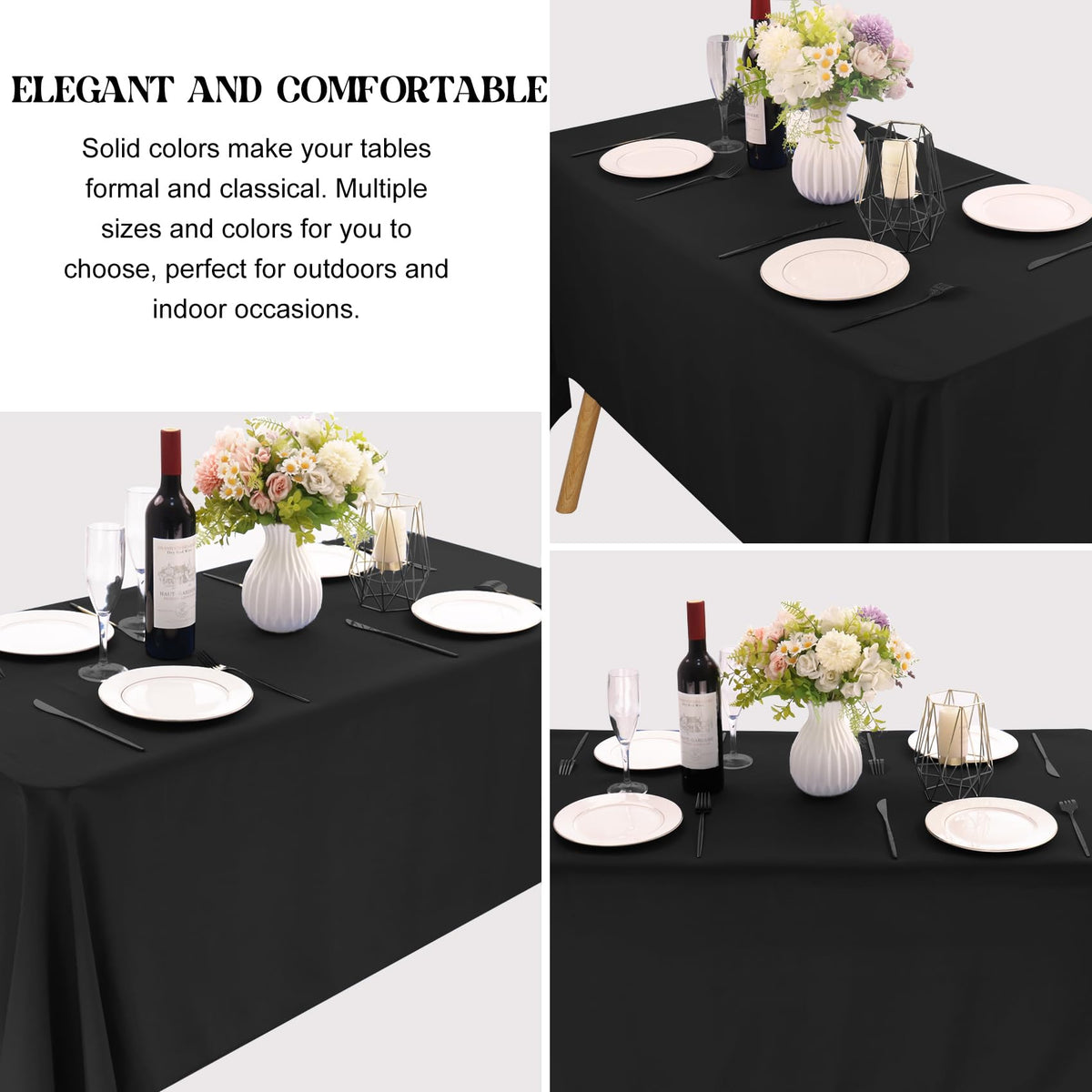 JALANCY 60x102 inch table cover close-up shows neat hem.