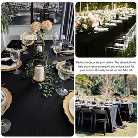 JALANCY classic solid color tablecloth complements reception decor.