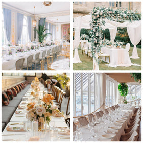 Solid white drape with subtle sheen from JALANCY tablecloth.
