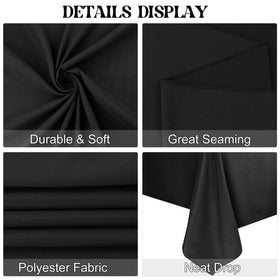 JALANCY black tablecloth displayed in a buffet setup