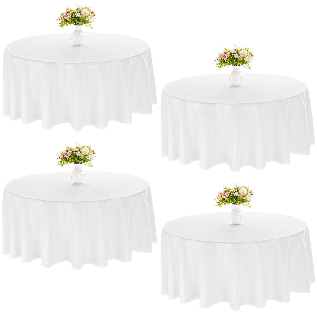 JALANCY round tablecloth 90-inch white protects tables while elevating style at events.