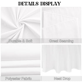JALANCY round tablecloth with 21-inch drop fits a 48-inch table gracefully.