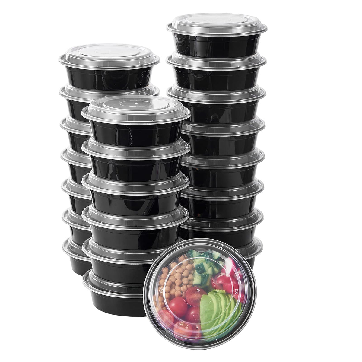 Jaluxing 24 oz round meal prep containers with lids for organized weekly lunches and freshness