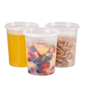 Jaluxing 32 oz deli containers with lids show clear visibility for precise meal prep
