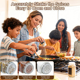 JarXSUN drawer organization idea with uniform spice jars.