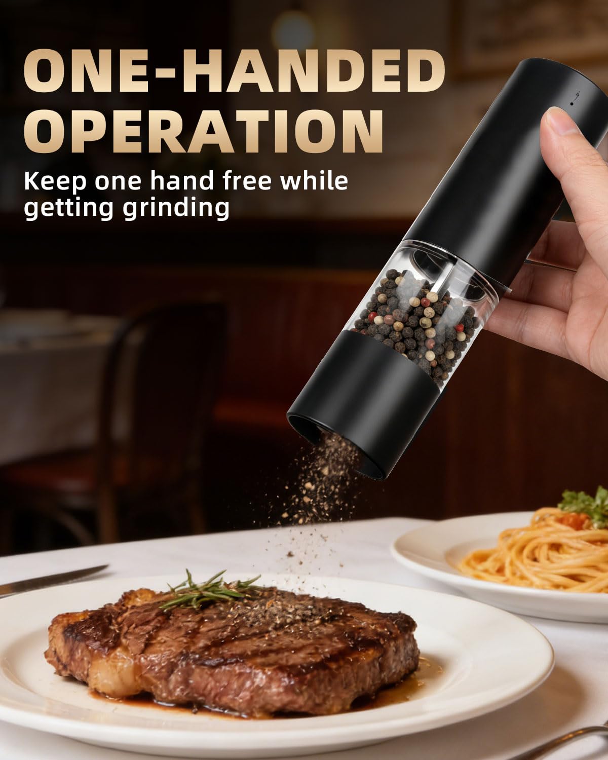 Jasee one-handed grinding setup shows effortless kitchen operation