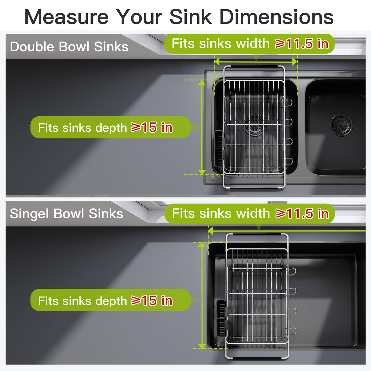 JASIWAY over-sink drying system drains into sink