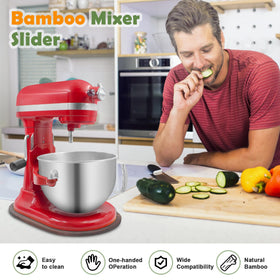 JAYOBGO natural bamboo surface adds a warm kitchen accent.