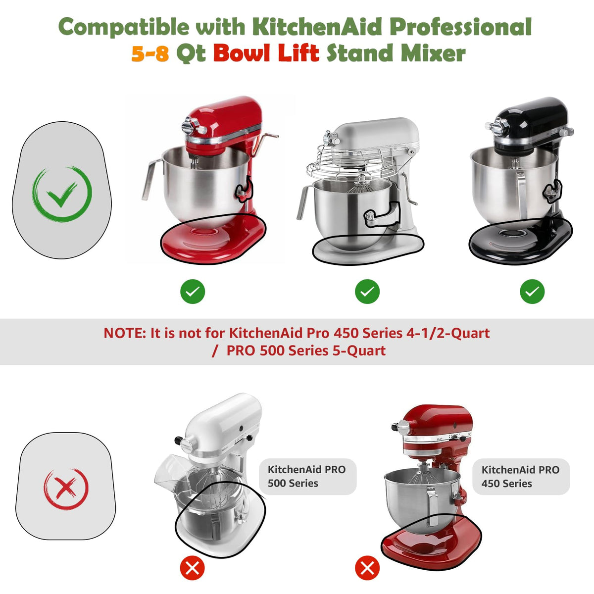 JAYOBGO sliding tray for KitchenAid 5-8 Qt simplifies repositioning on the counter.