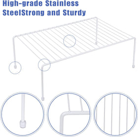JBESUHI large cabinet shelf’s white finish brightens shelves and reduces clutter.