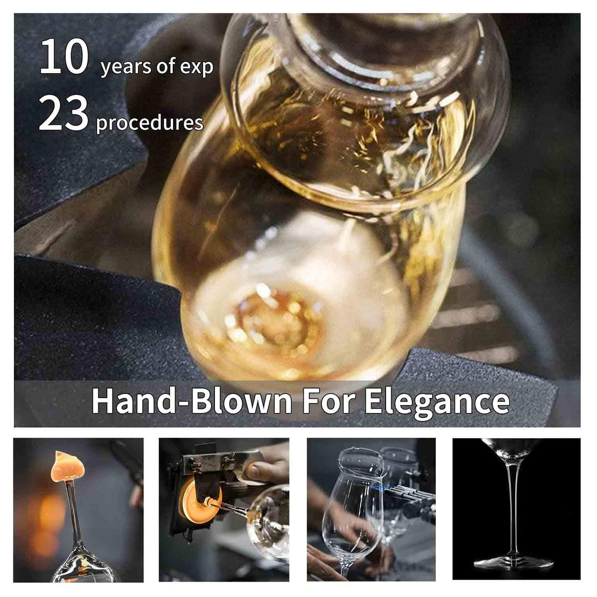 Versatile JBHO glassware suitable for red and white wine presentations.