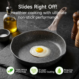 JEETEE marble stone coating enables easy cleaning and safer daily cooking.