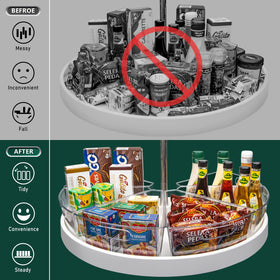 JEISSLIA 32-inch lazy Susan bin maximizes corner cabinet space.