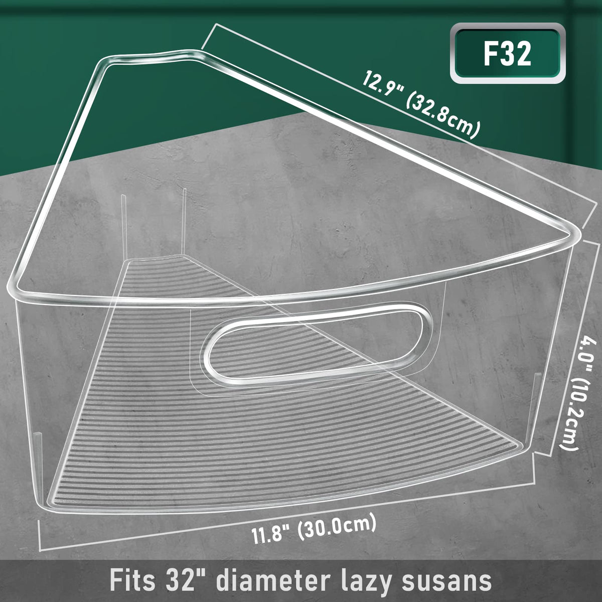 JEISSLIA lazy Susan bin clear walls boost item visibility and quick grabbing.